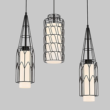 Elegant Cotton Pendant Light 3D model image 1 