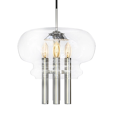 Sleek Glass Pendant Lamp 3D model image 1 