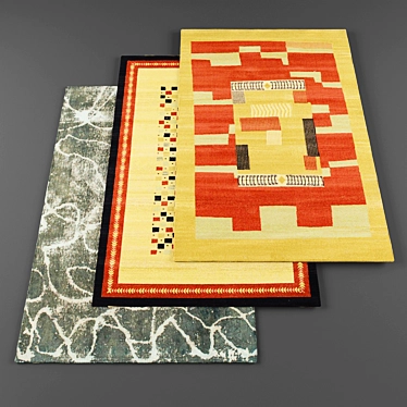 Assorted Carpet Collection: 5 Textured Designs 3D model image 1 