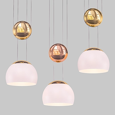 Elegant Glass Pendant Light 3D model image 1 