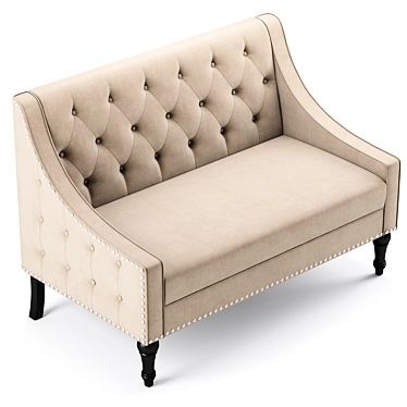 Elegant Christiansburg Tufted Loveseat 3D model image 1 