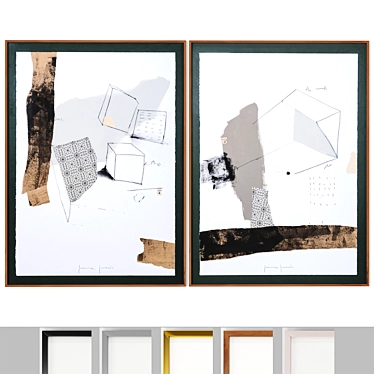 Abstract Framed Art Collection 3D model image 1 