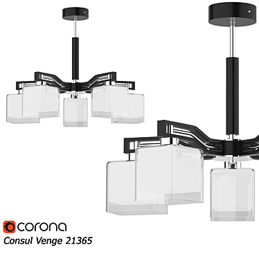 Sleek Alfa Consul Venge Chandelier 3D model image 1 