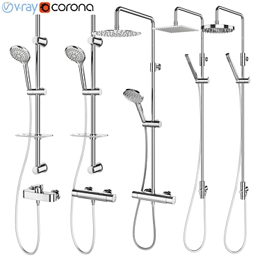 Gustavsberg Set 110: Elegant Shower Systems 3D model image 1 