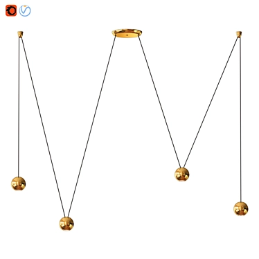 Sfere Brass Pendant Lights - Versatile and Stylish 3D model image 1 