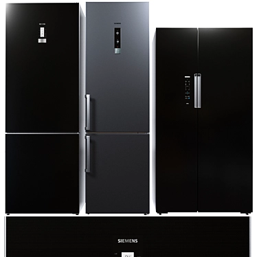 Siemens 2-Piece Refrigerator Set - Choose Your Perfect Size 3D model image 1 