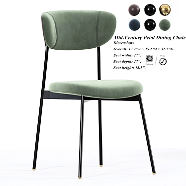 Elegant Petal Dining Chair 3D model image 1 