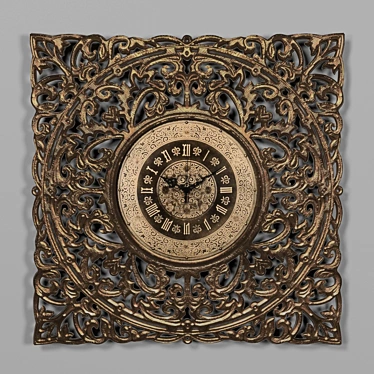 Vintage Bronze Wall Clock 3D model image 1 