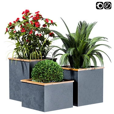 Elegant Floral Planter Box 3D model image 1 