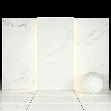 Elegant White Marble Slabs & Tiles 3D model image 1 