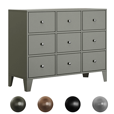 IKEA BRYGGJA: Stylish 9-Drawer Cupboard 3D model image 1 