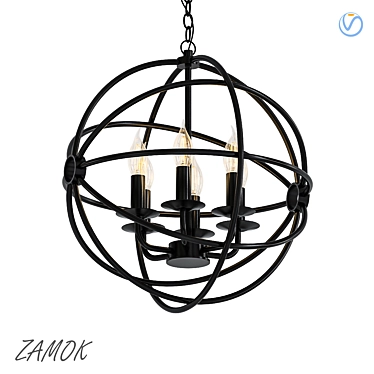 Modern Zamok Pendant Light 3D model image 1 