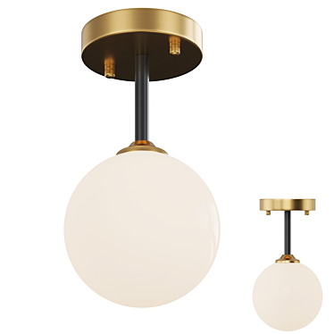 Elegant Metal Ceiling Lamp: Lampatron CHELSY 3D model image 1 