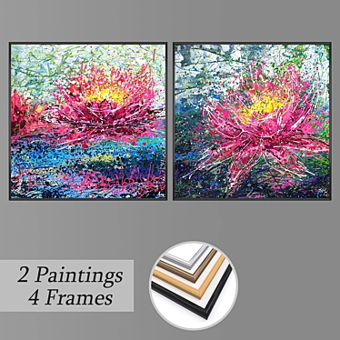 Artistic Wall Painting Set - No 2957 3D model image 1 