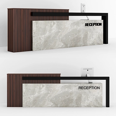 Sleek Reception Desk Solution 3D model image 1 