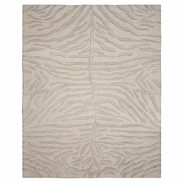 Zebra Stripes Wool Rug 3D model image 1 