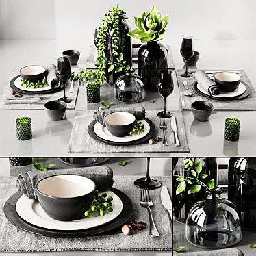 Elegant Table Setting Set 3D model image 1 