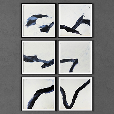 6 Frames Collection: Modern Art in Various Sizes and Textures 3D model image 1 