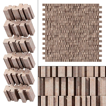 Linear Stone Brick: Smooth Geometry, High-Resolution Texture (3D Max, Vray, Corona) 3D model image 1 