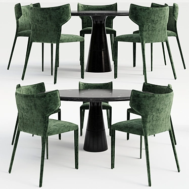 Elegant Salicido Dining Set 3D model image 1 