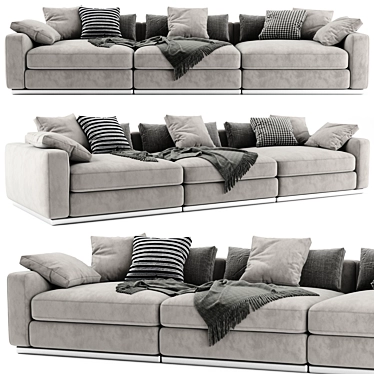 Luxury Flexform Beauty 3-Seat Sofa 3D model image 1 