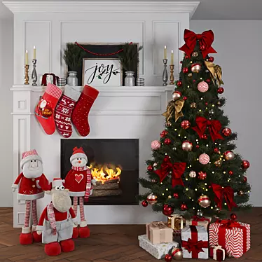 Festive Holiday Decoration Set 3D model image 1 