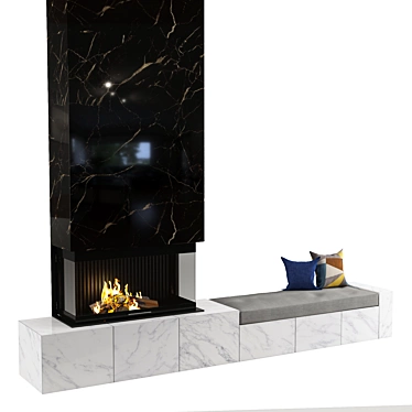 Contemporary Fireplace | 3000x500xH2900mm 3D model image 1 