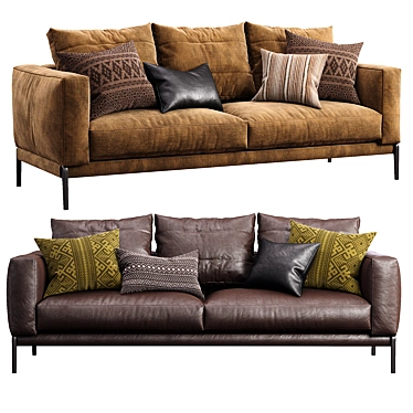 Sleek Romeo Flexform Sofa 3D model image 1 