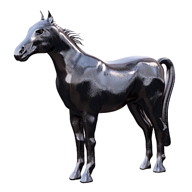 Metallic Horse Sculpture 3D model image 1 