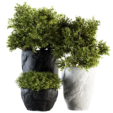 Rock Pot Outdoor Tree Set 136 3D model image 1 