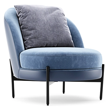 Luxurious Theodor Velvet Armchair 3D model image 1 