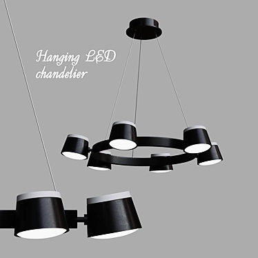 Elegant LED Pendant Chandelier 3D model image 1 