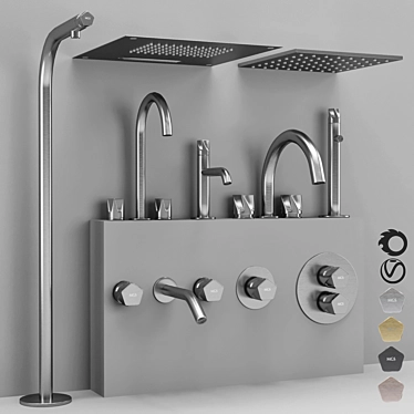 Stylish MGS Milano Penta Faucet 3D model image 1 