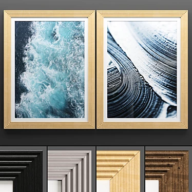 Modern Art Frame: 2 Frames, 4 Textures 3D model image 1 