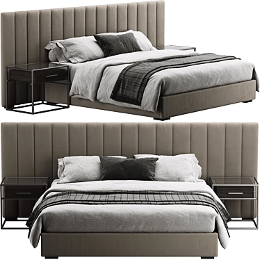 Modern Modena Bed: Sleek Design and Superior Comfort 3D model image 1 