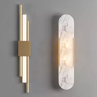 Elegant Vb Sconce Set 3D model image 1 