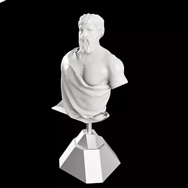 Elegant Roman Sculpture with Modern Base 3D model image 1 