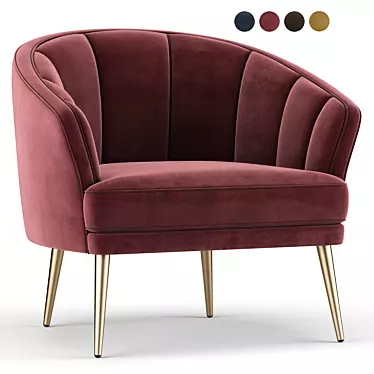 Elegant Maya Armchair 3D model image 1 