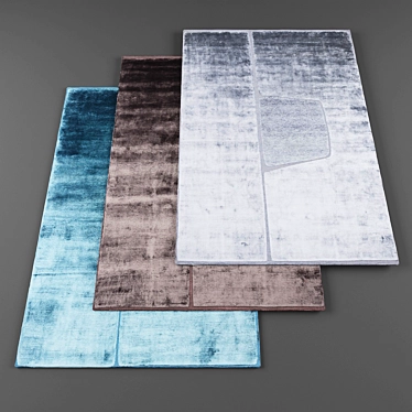 Assorted Set of 5 Rugs with Texture Archive 3D model image 1 