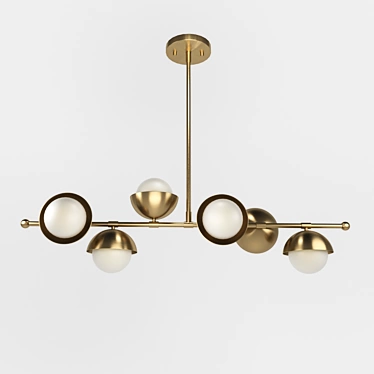 Modern Brass Pendant Light 3D model image 1 