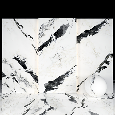 Panda Marble 04: Stunning Textured Slabs & Tiles 3D model image 1 