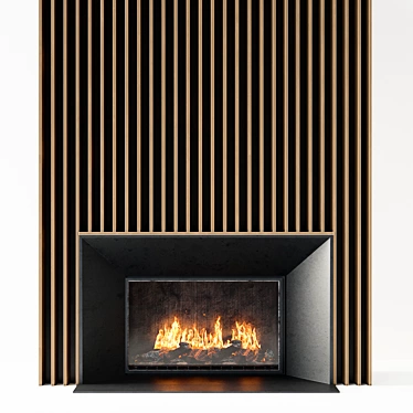 Modern 58" Fireplace 3D model image 1 