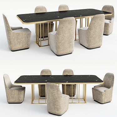 Dominique Roufier Set: Elegant 3D Furniture 3D model image 1 