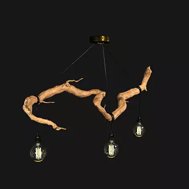 Wooden Ceiling Light 3D model image 1 