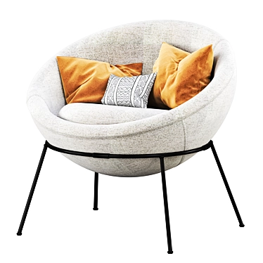 Sand Nuance Bowl Chair: Modern & Stylish Design 3D model image 1 