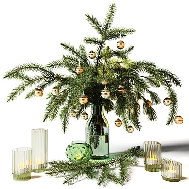 New Year's Fir Branch Bouquet in Glass Vase

Title: Festive Fir Branch Bouquet 3D model image 1 