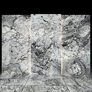 Glossy Gray Calacatta Slabs & Tiles 3D model image 1 