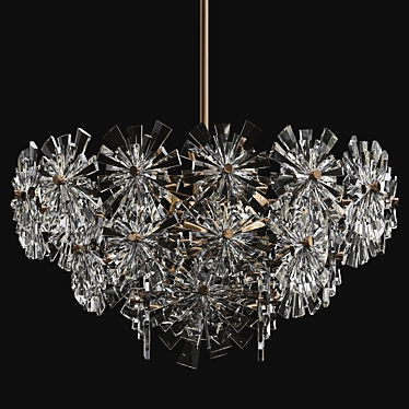 German Crystal Starburst Chandelier 3D model image 1 