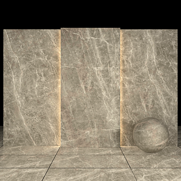 Glossy Gray Marble Slabs & Tiles 3D model image 1 