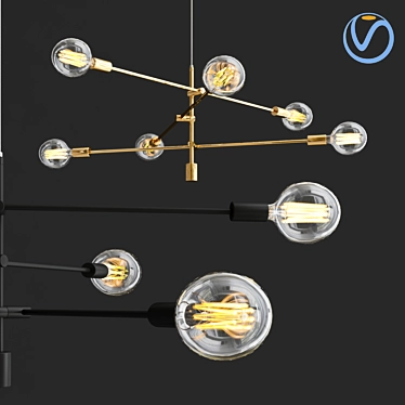 Elegant Mobile Chandelier - 76cm 3D model image 1 